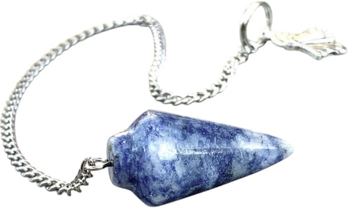 Natural Gemstone Smooth Conical Crystal Pendulum with Mystery Charm |