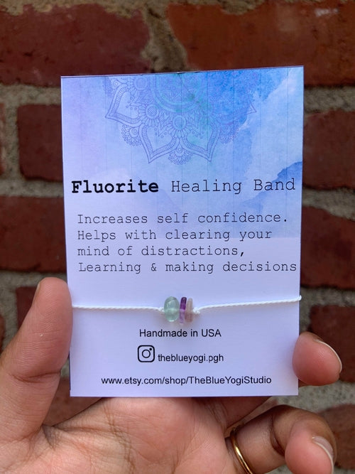 Fluorite Healing Band with an Affirmation
