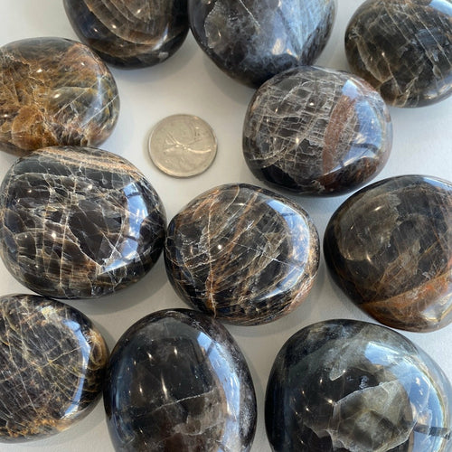 Black Moonstone Palm Stone