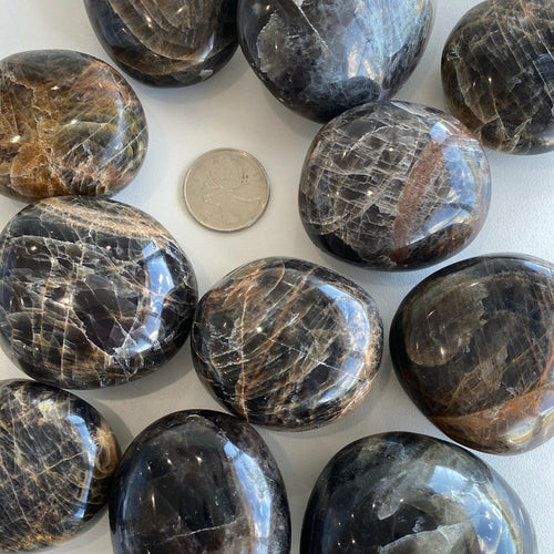 Black Moonstone Palm Stone