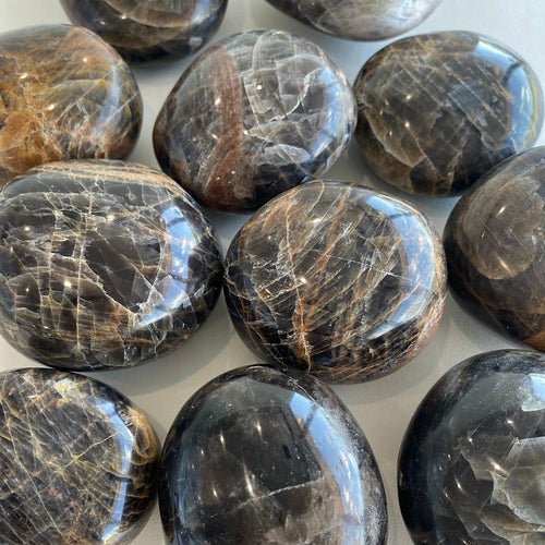 Black Moonstone Palm Stone